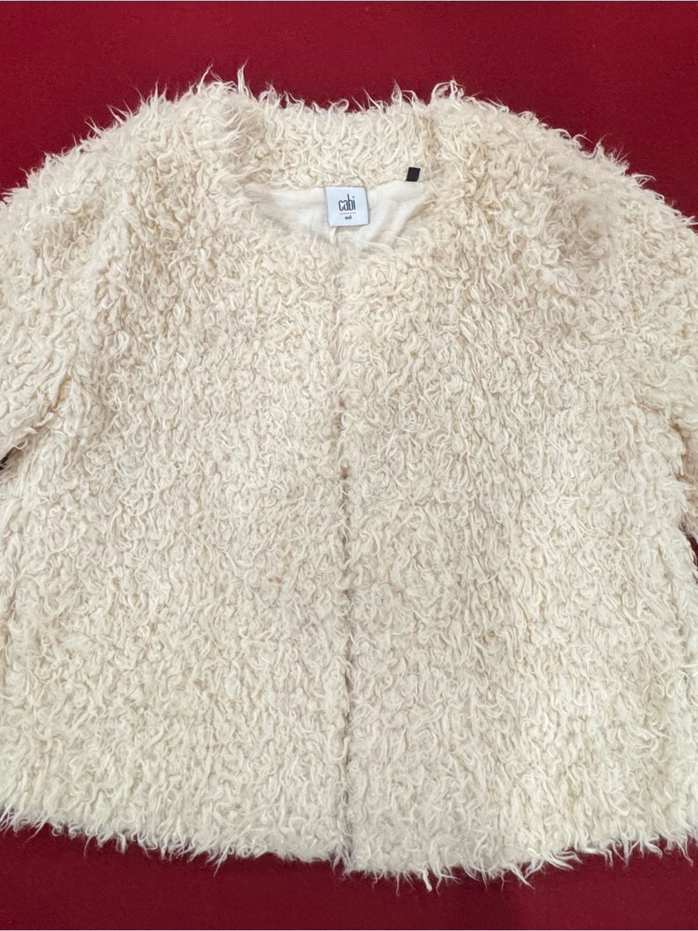 CAbi Cream Shag Faux-Fur Jacket